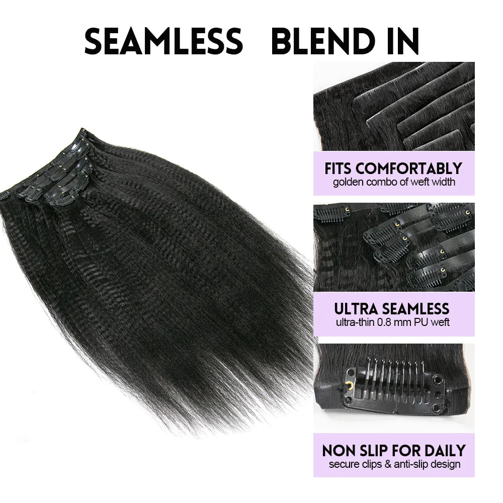  yaki straight invisible seamless clip in