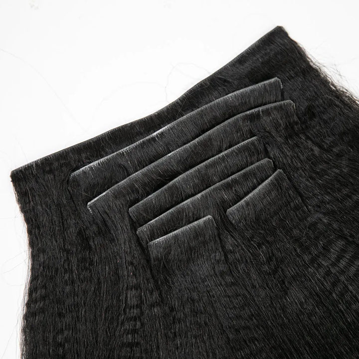 Yaki Straight Seamless Clip In Hair Extensions