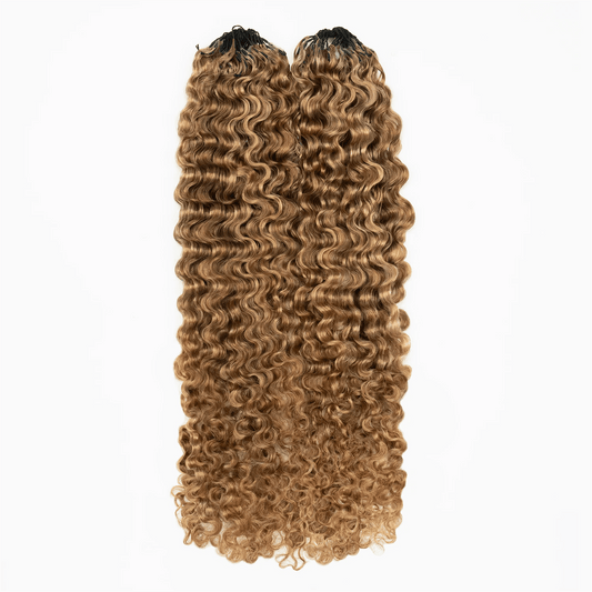 Ywigs #27/30 Mix Color Blend Water Deep Wave Feather Crochet Hair front view