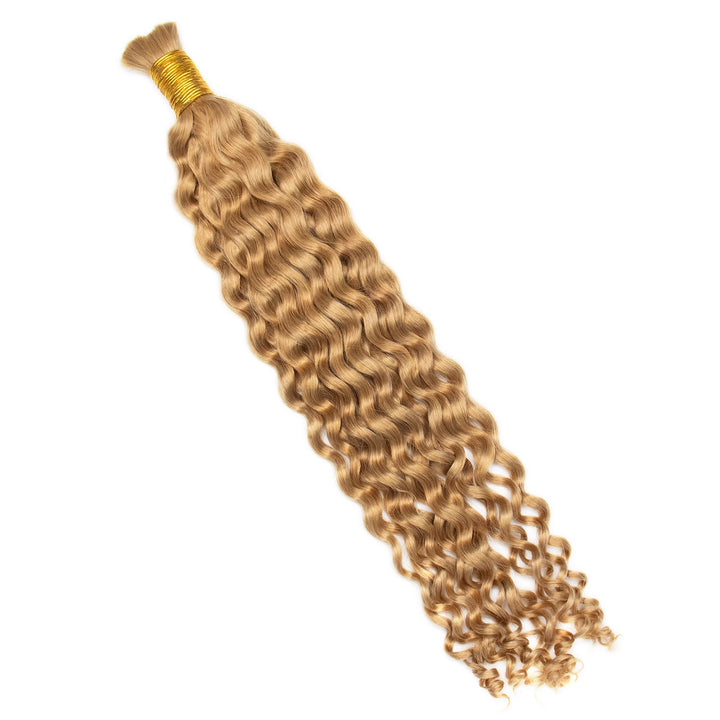 Ywigs #27 Honey Blonde Spanish Curl Human Bulk Hair one bundle showing full curl texture