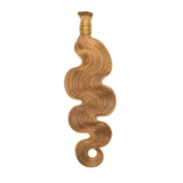 Ywigs #30 Light Brown Body Wave Bulk Human Braiding Hair one bundle showing full wave texture