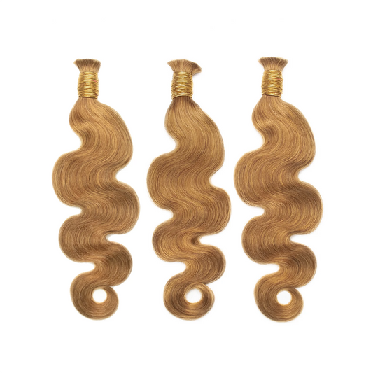 Ywigs #30 Light Brown Body Wave Bulk Human Braiding Hair front view