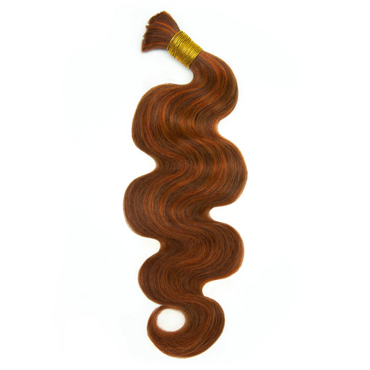 Ywigs #350/Auburn Mix Color Blend Body Wave Bulk Human Braiding Hair front view