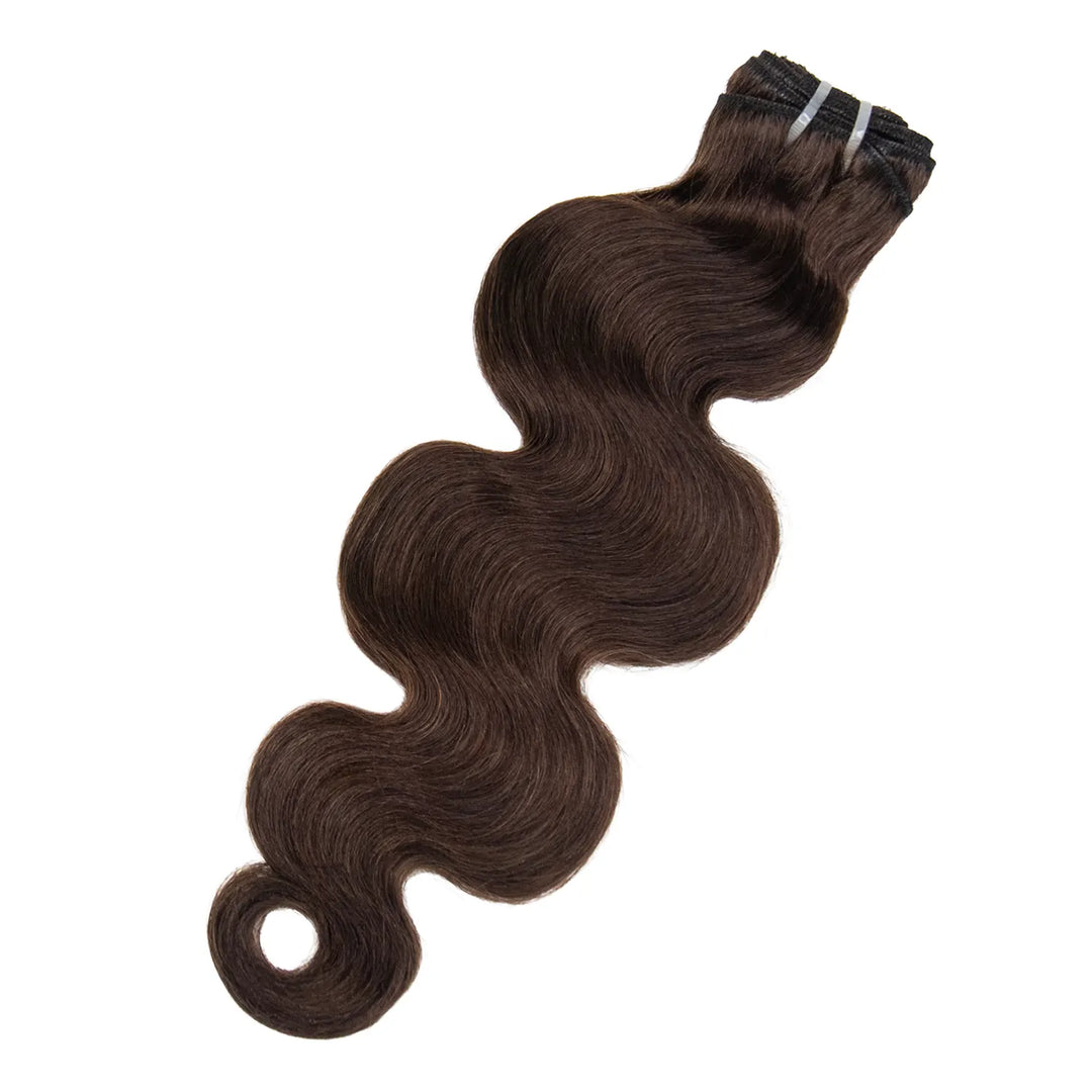 Single bundle of Ywigs #4 Medium Brown Burmese Water Curly Human Hair with soft, flowing waves