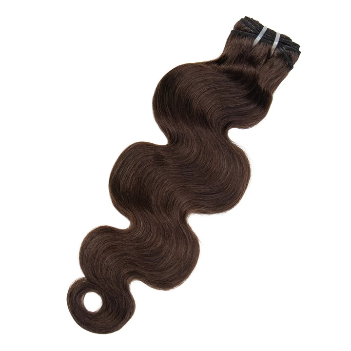 Single bundle of Ywigs #4 Medium Brown Burmese Water Curly Human Hair with soft, flowing waves