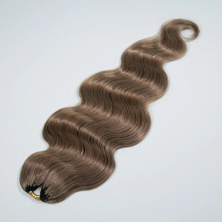 ywigs #8 light brown body wavehuman crochet hair