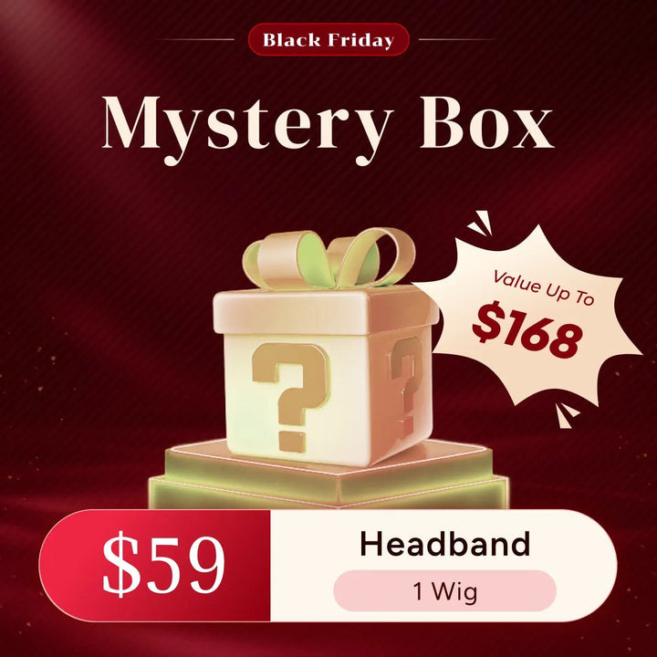 Ywigs Black Friday Human Hair Headband Wig Mystery Box for $59, featuring one surprise wig valued at up to $108