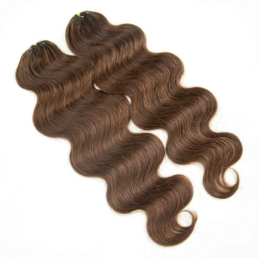 4 Medium Brown Body Wave Human Crochet Hair two bundles with multiple pre-separated strands for braids Ywigs