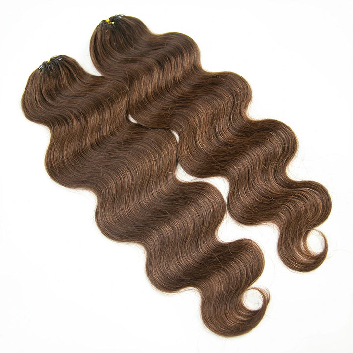 4 Medium Brown Body Wave Human Crochet Hair two bundles with multiple pre-separated strands for braids Ywigs