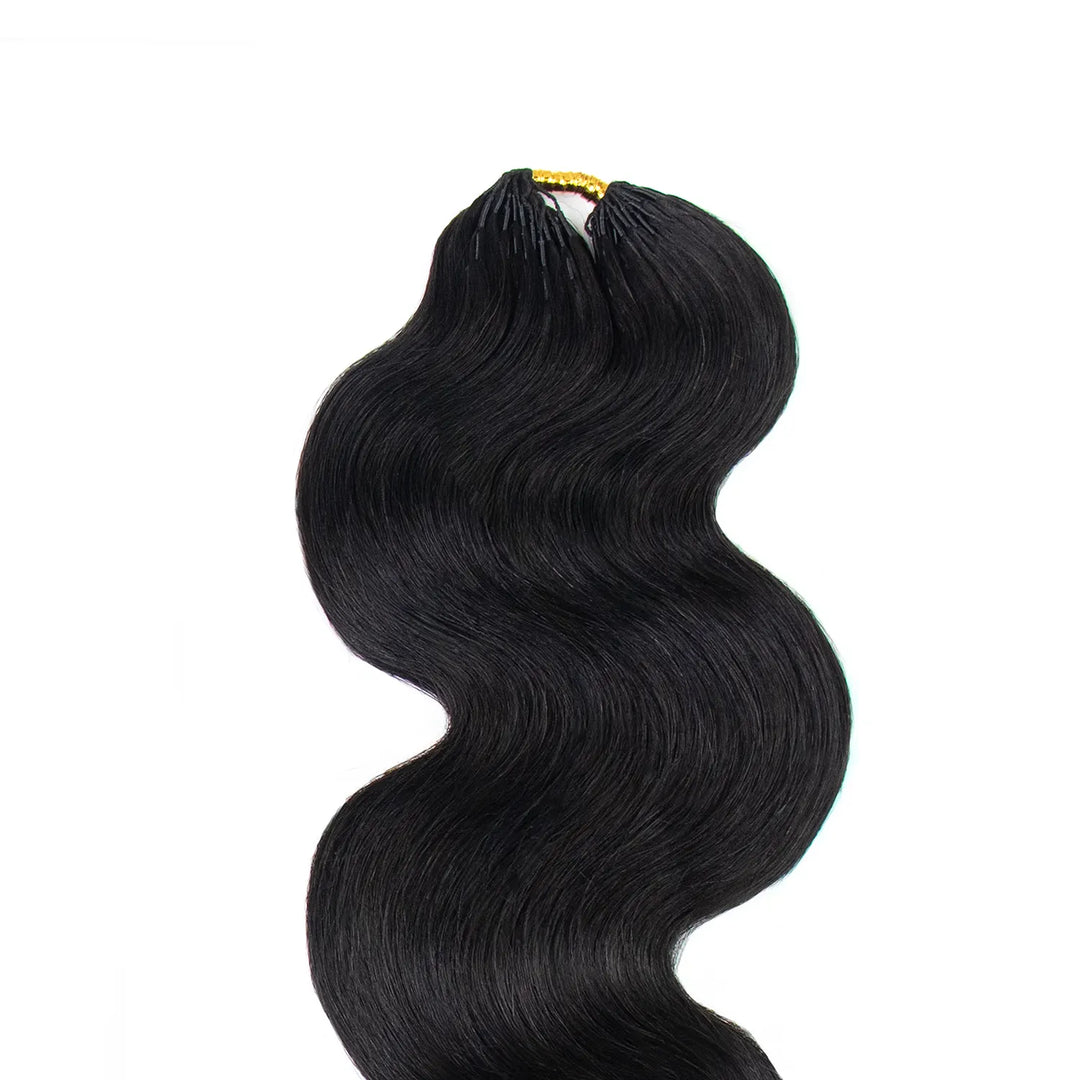 Detailed view of the curled ends of Ywigs Body Wave Miracle Knots Human Crochet Hair, showing natural movement and soft texture.