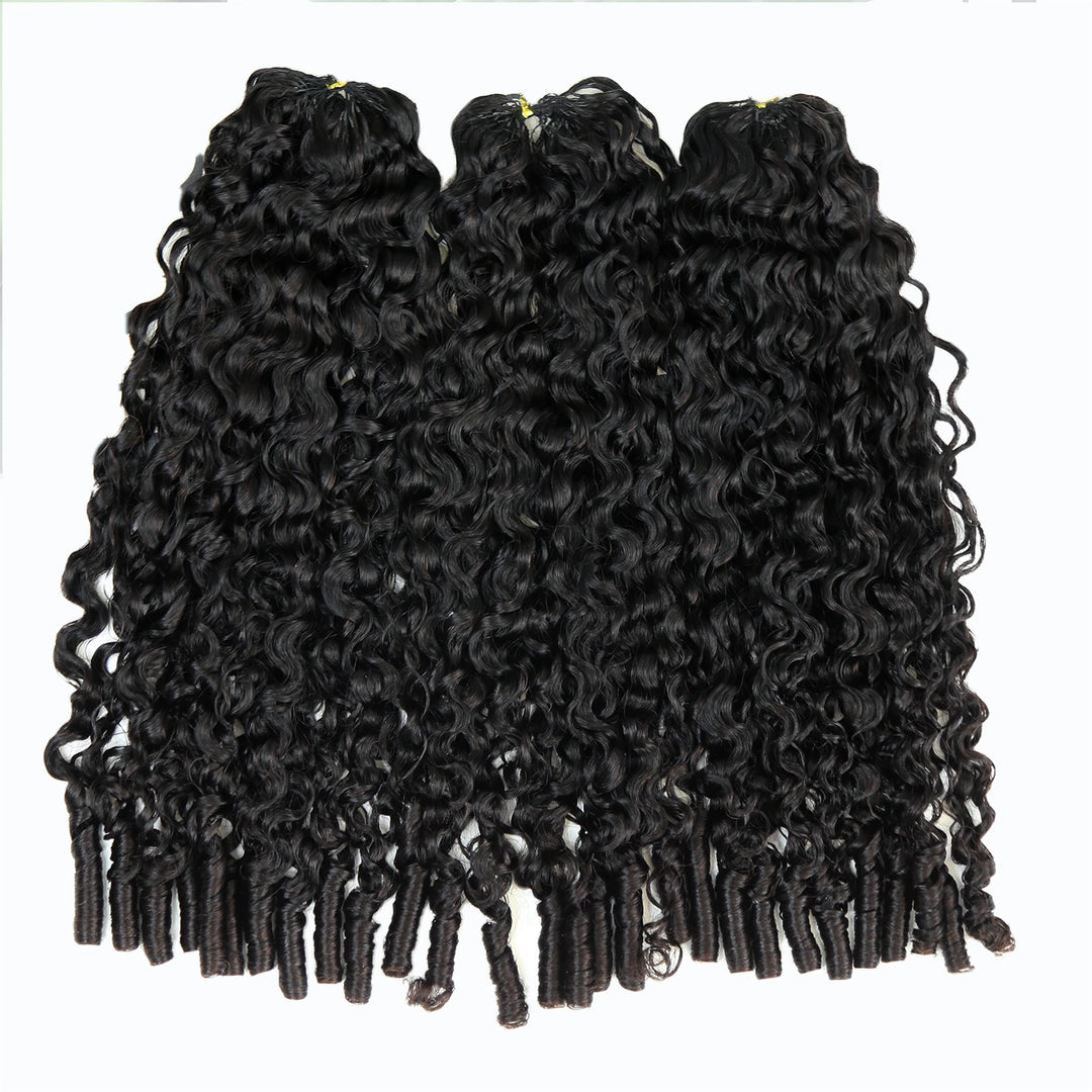 Ywigs Burmese Water Curly Human Crochet Hair front view