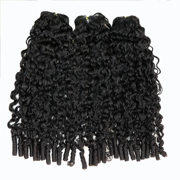 Ywigs Burmese Water Curly Human Crochet Hair front view