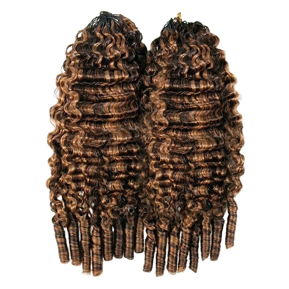 4/30 blend water curly feather crochet hair for summer holidays