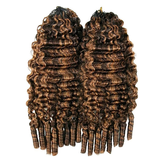 4/30 blend water curly feather crochet hair for summer holidays