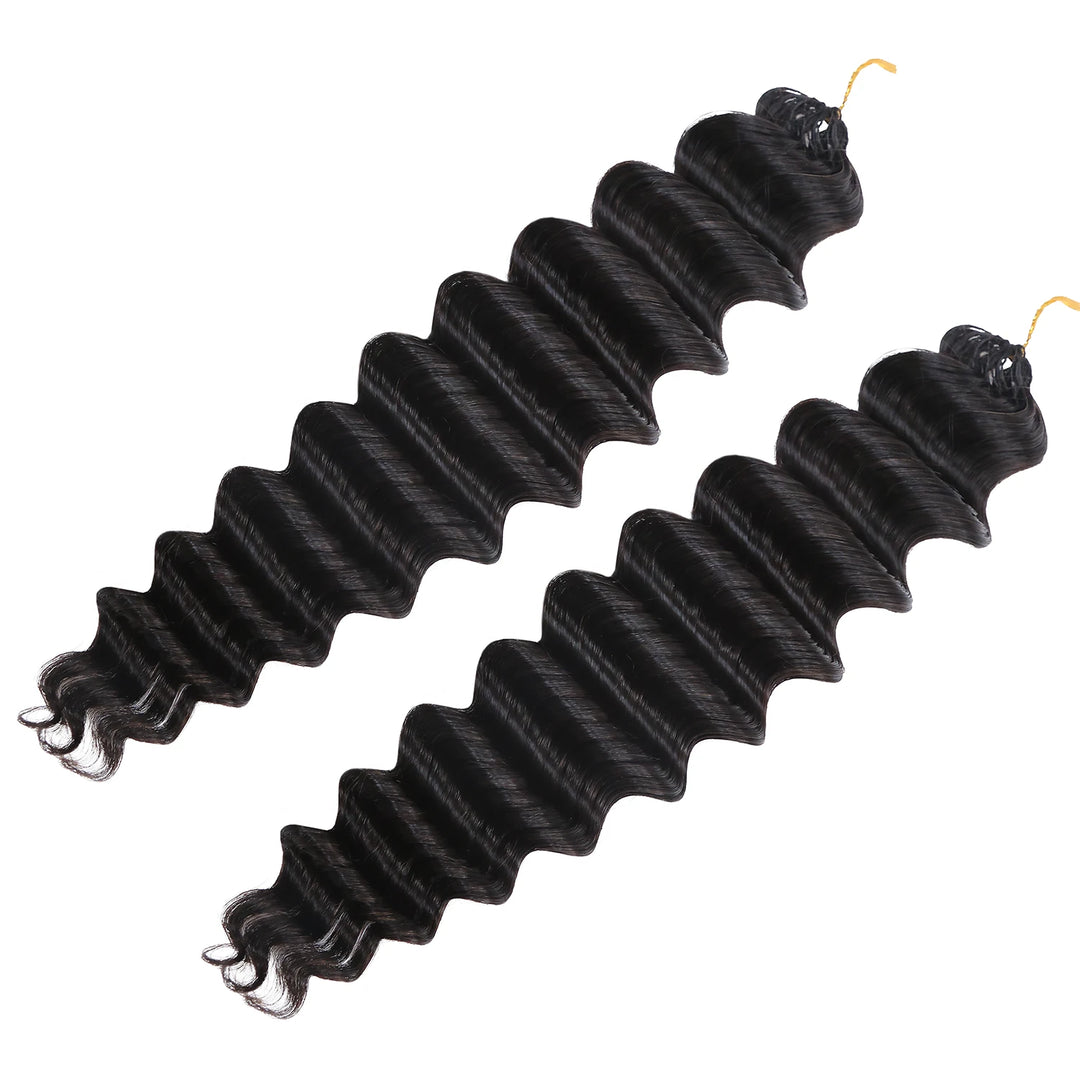 Ywigs Deep Wave Human Crochet Hair for Miracle Knots front view