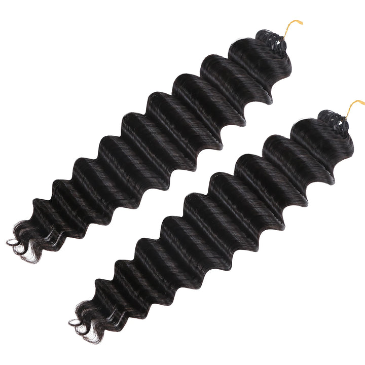 Ywigs Deep Wave Human Crochet Hair for Miracle Knots front view
