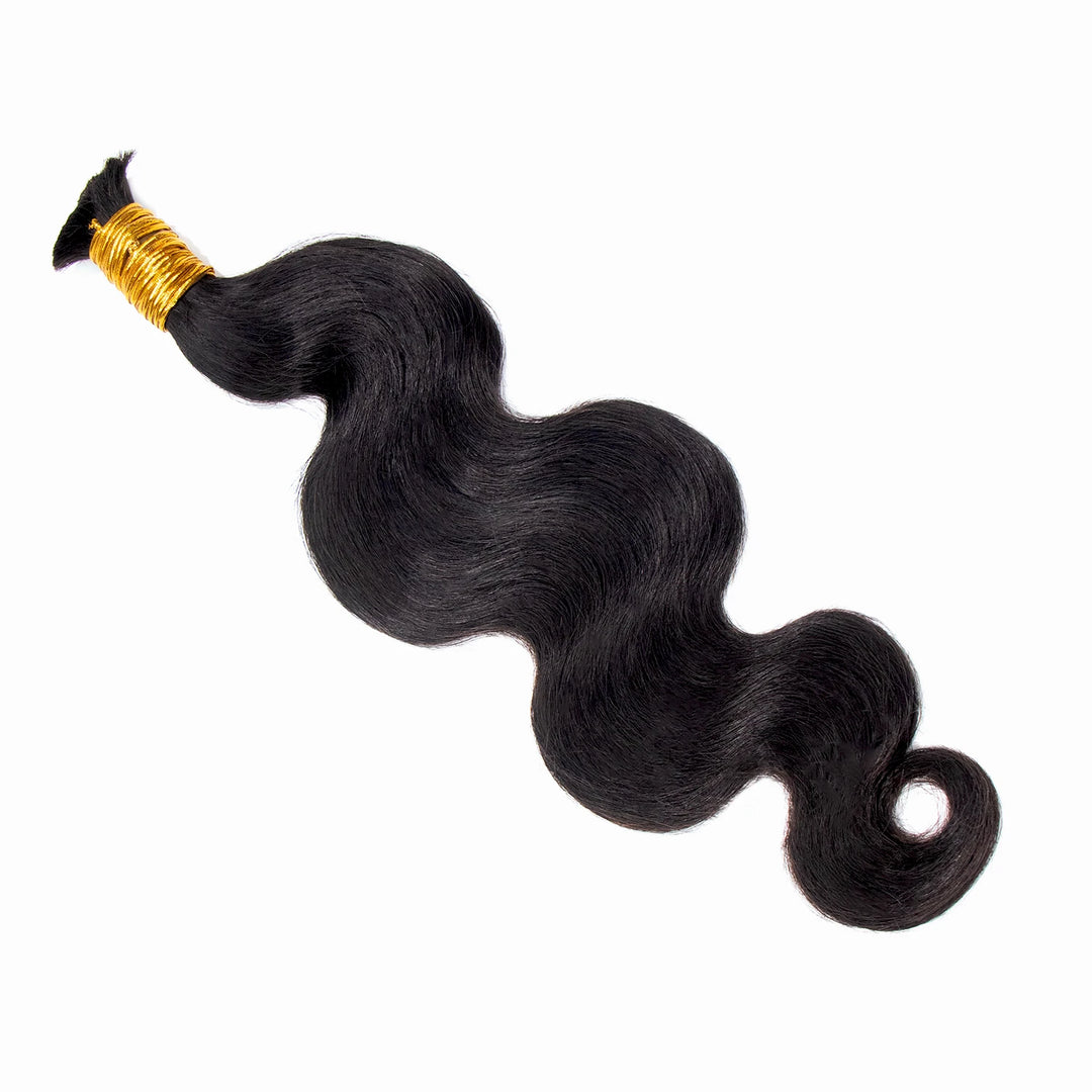 Ywigs Double Drawn Burmese Body Wave Human Braiding Hair one bundle showing full wave texture
