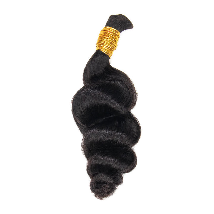 Ywigs Double Drawn Burmese Loose Wave Human Braiding Hair front view