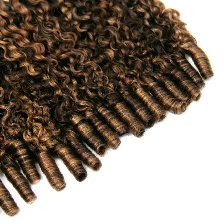 Double Drawn Burmese #T1B/#4/#27/#30 Mix Color Blend Water Curly Bulk Human Braiding Hair