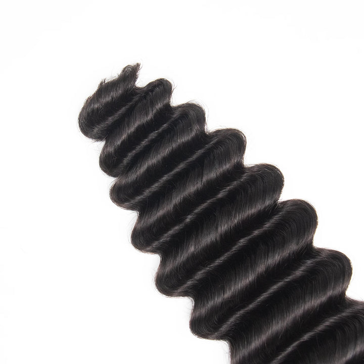 Close-up of Ywigs Extended Thread Deep Wave Crochet Hair ends showing soft defined waves