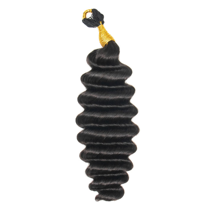 Ywigs Extended Thread Deep Wave Crochet Hair for Feed-In Braiding front view