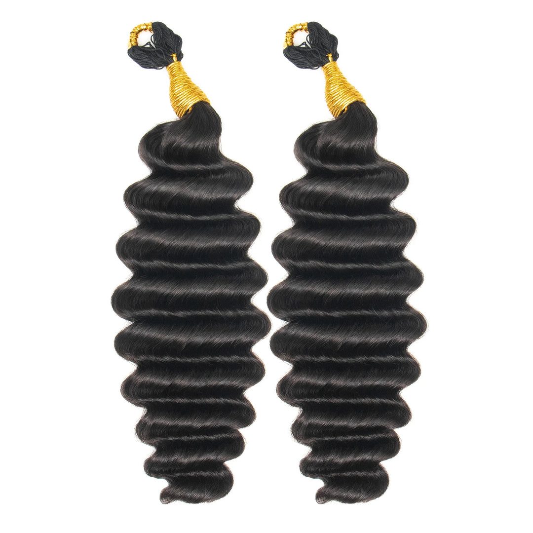 Ywigs Extended Thread Deep Wave Crochet Hair one bundle showing full deep wave texture