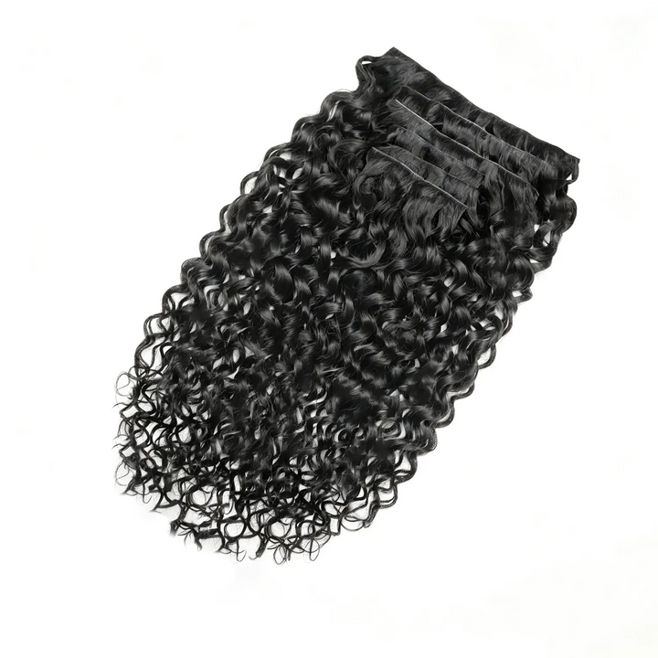 Ywigs Invisible Edge Clip In Hair Extensions Water Wave front view