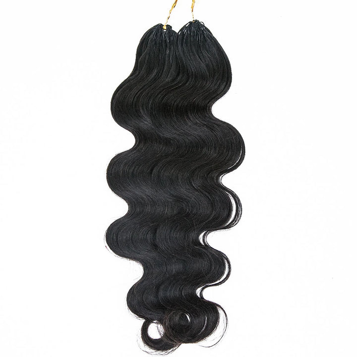 Ywigs Natural Black knotless pre-separated body wave hair front view