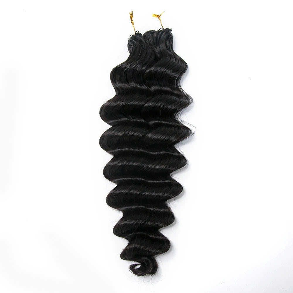 Ywigs Natural Black loose deep wave feather crochet hair one bundle with multiple pre-separated strands for braids