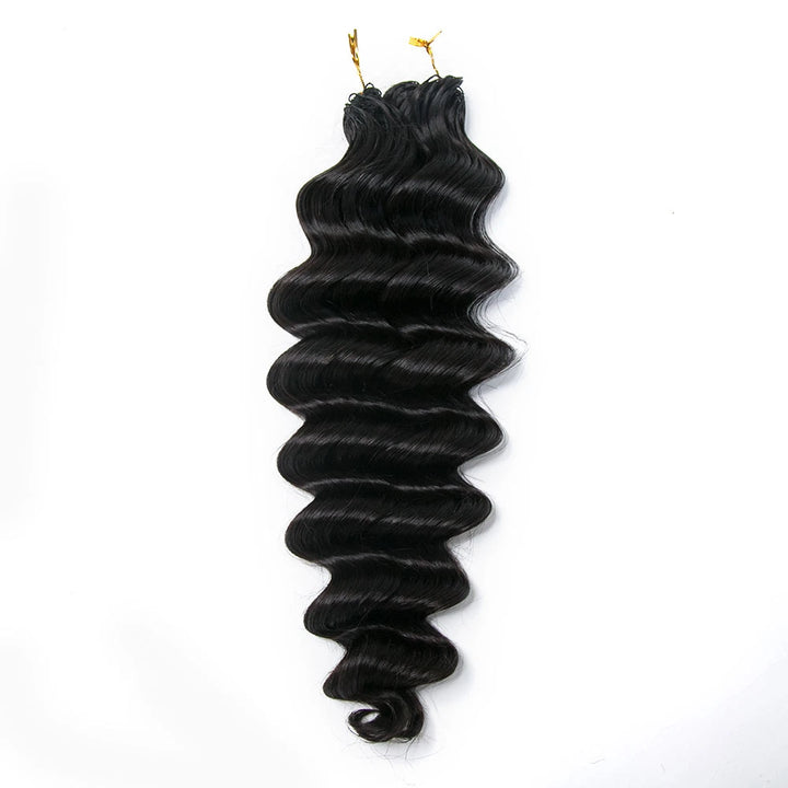 Ywigs Natural Black loose deep wave feather crochet hair one bundle with multiple pre-separated strands for braids