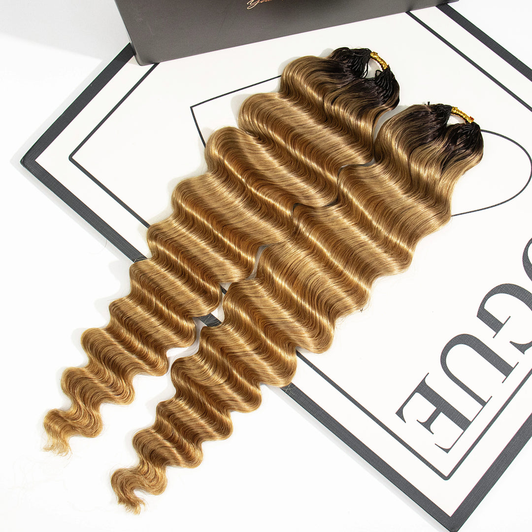 ywigs loose deep wave human crochet hair ombre blonde