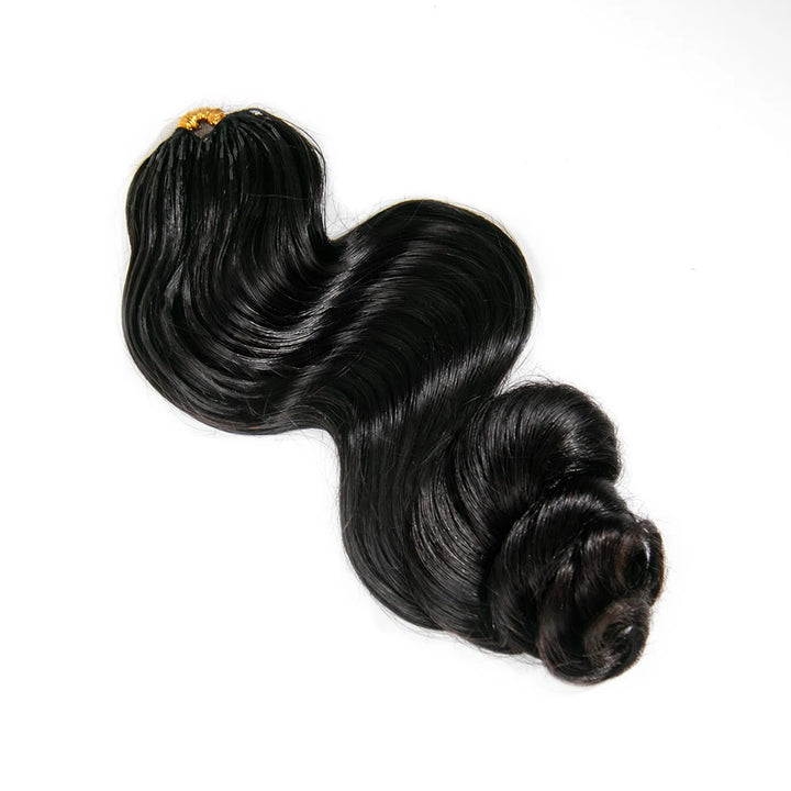 Ywigs Natural Black loose wave feather crochet hair one bundle with multiple pre-separated strands for braids