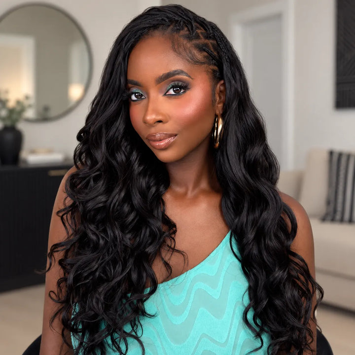 Ywigs Natural Black loose wave human crochet hair for trendy loose wave crochet braid hairstyles