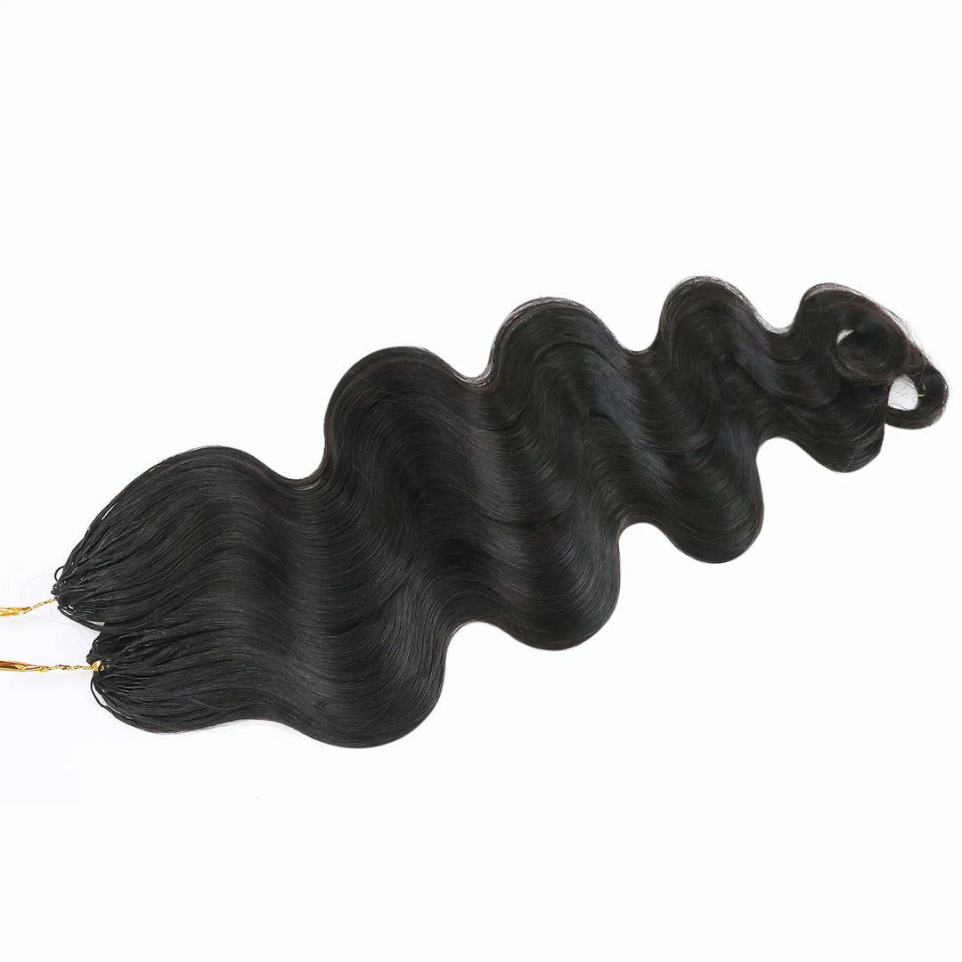 Close-up of Ywigs Miracle Knots Body Wave Crochet Hair showing defined body wave pattern and soft texture