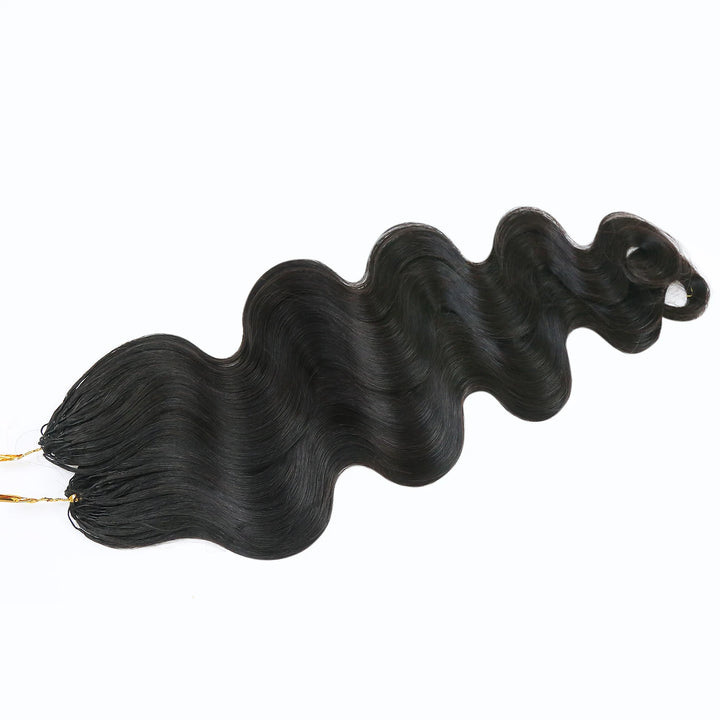 Close-up of Ywigs Miracle Knots Body Wave Crochet Hair showing defined body wave pattern and soft texture