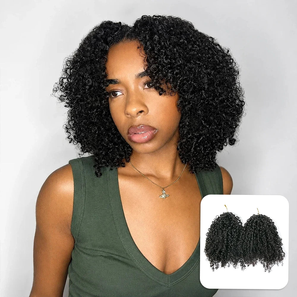 Ywigs Multi-Textured Kinky Curly Crochet Hair front view