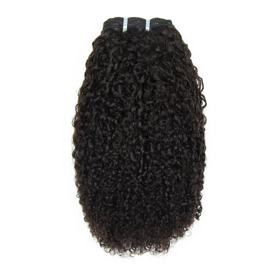 Ywigs natural black multi textured kinky curly weft bundles human hair front view 