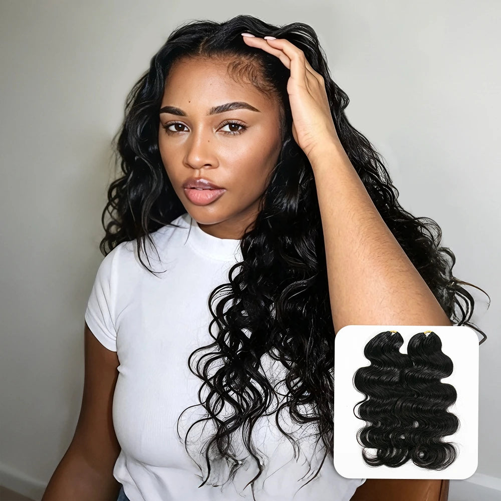 Body Wave human crochet hair front view for crochet braid style 