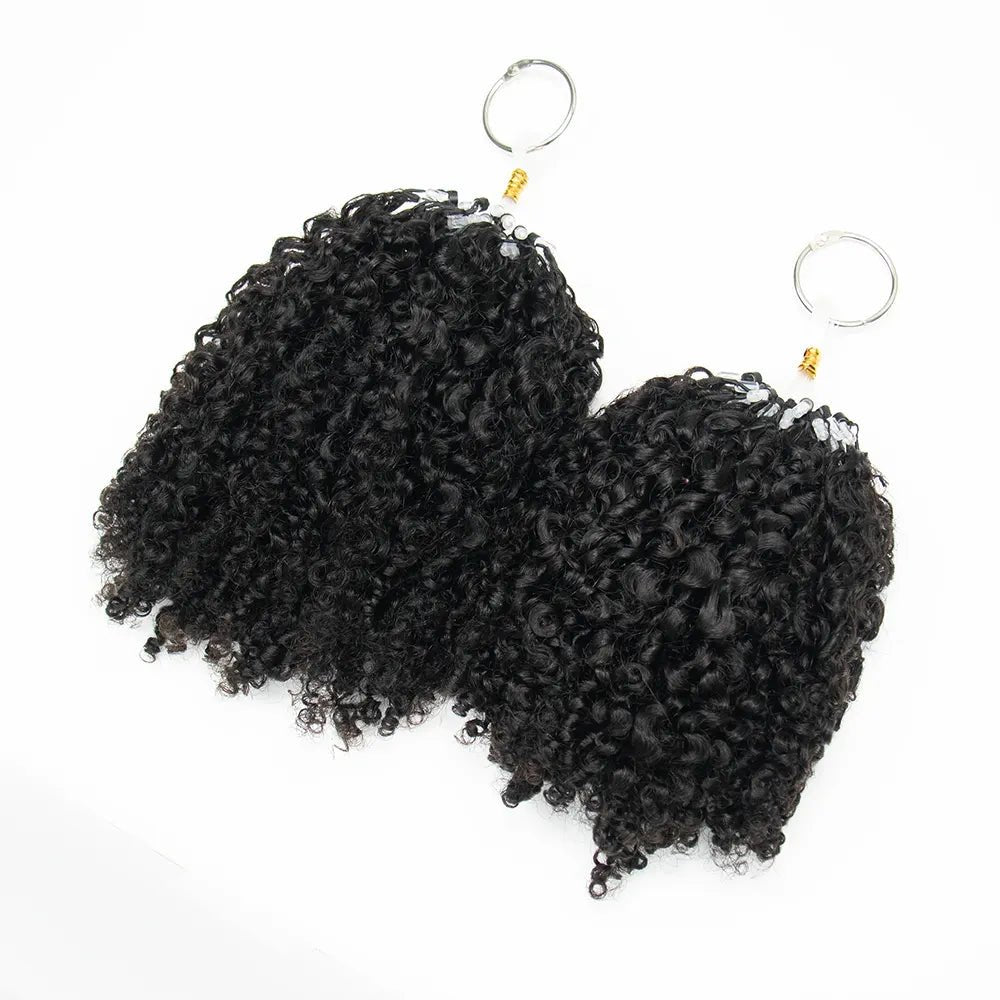 Two packs of Ywigs Natural Color Multi-Textured Kinky Curly Micro Loop Hair Extensions