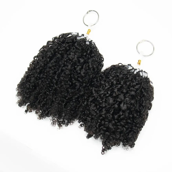 Two packs of Ywigs Natural Color Multi-Textured Kinky Curly Micro Loop Hair Extensions