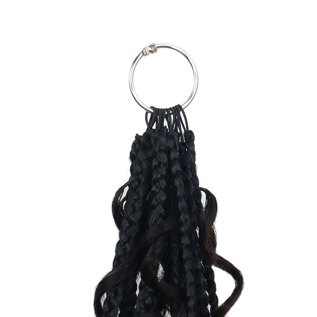 Close-up of Ywigs Pre-Looped Deep Wave Crochet Braid Human Hair showing the ready-made loops for crochet installation