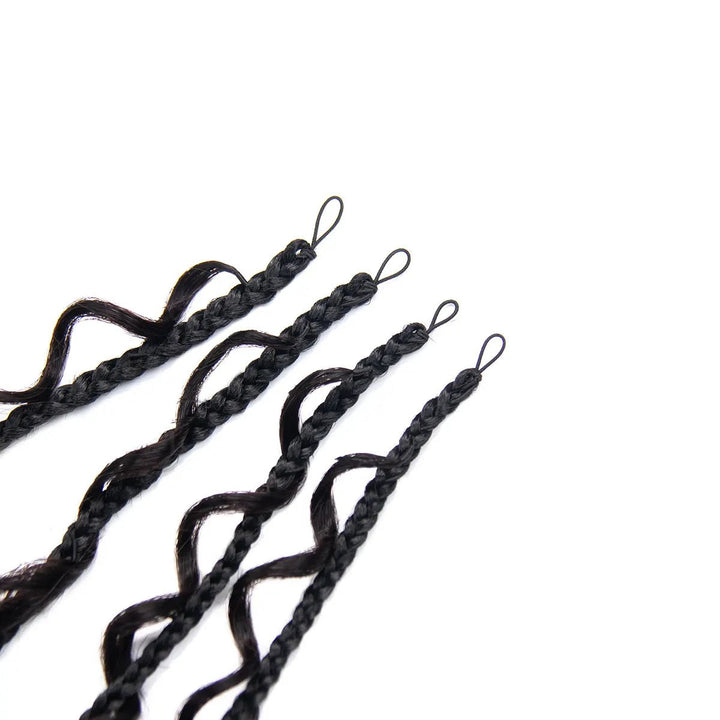 Close-up of Ywigs Pre-Looped Deep Wave Crochet Braid Human Hair showing the defined Deep Wave curl pattern