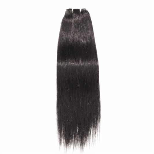 Ywigs Silky Straight Ultra Thin Genius Weft Bundle Human Hair front view