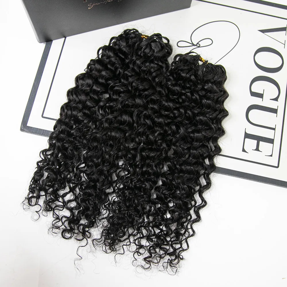 Ywigs Natural Black spanish curl feather crochet hair two bundles with multiple pre-separated strands for braids