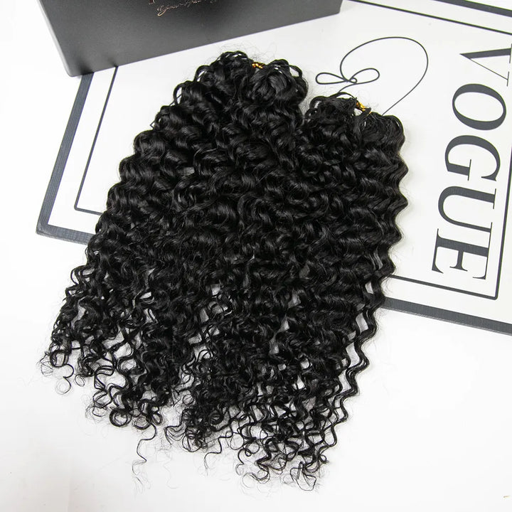 Ywigs Natural Black spanish curl feather crochet hair two bundles with multiple pre-separated strands for braids