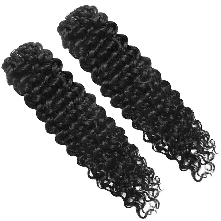 Close-up of Ywigs Spanish Curl Human Crochet Hair showing defined Spanish curl pattern and soft texture