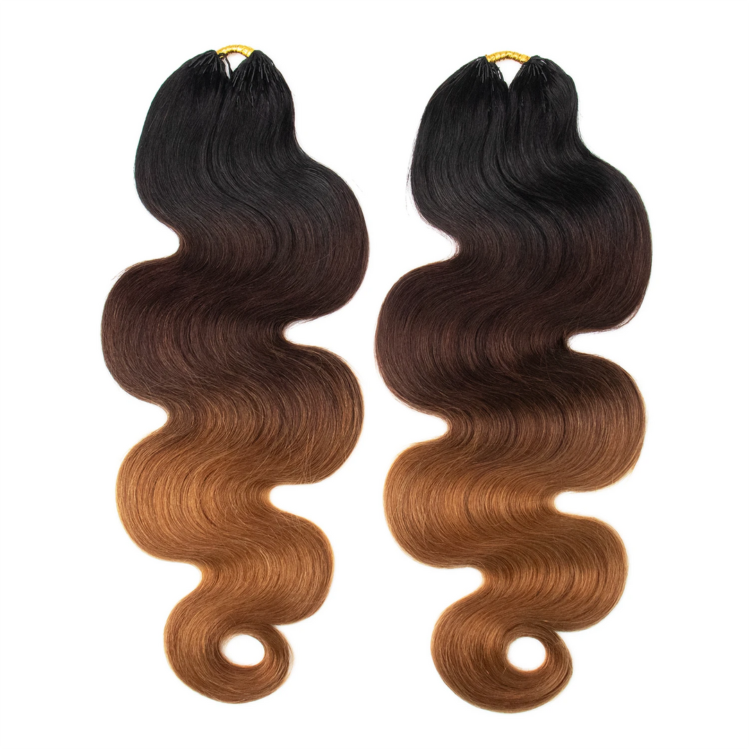 Ywigs #T1B/4/30 Ombre Body Wave Human Crochet Hair front view