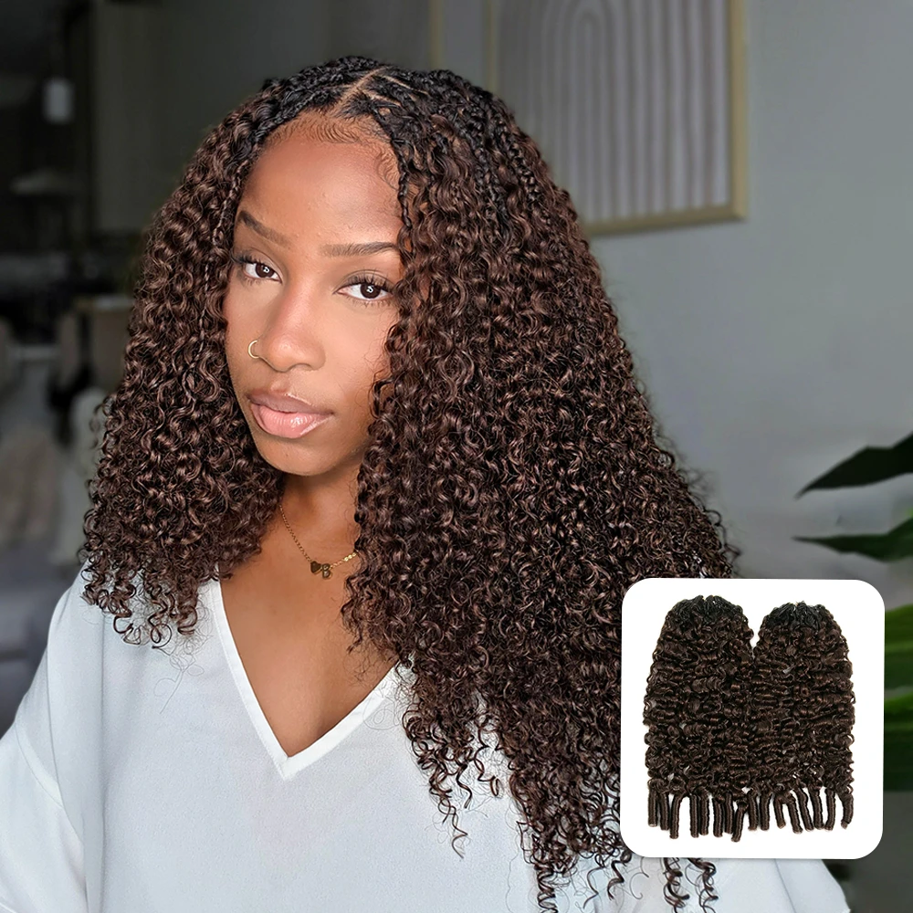 Ywigs #T1B/4 Ombre Burmese Curly human crochet hair front view