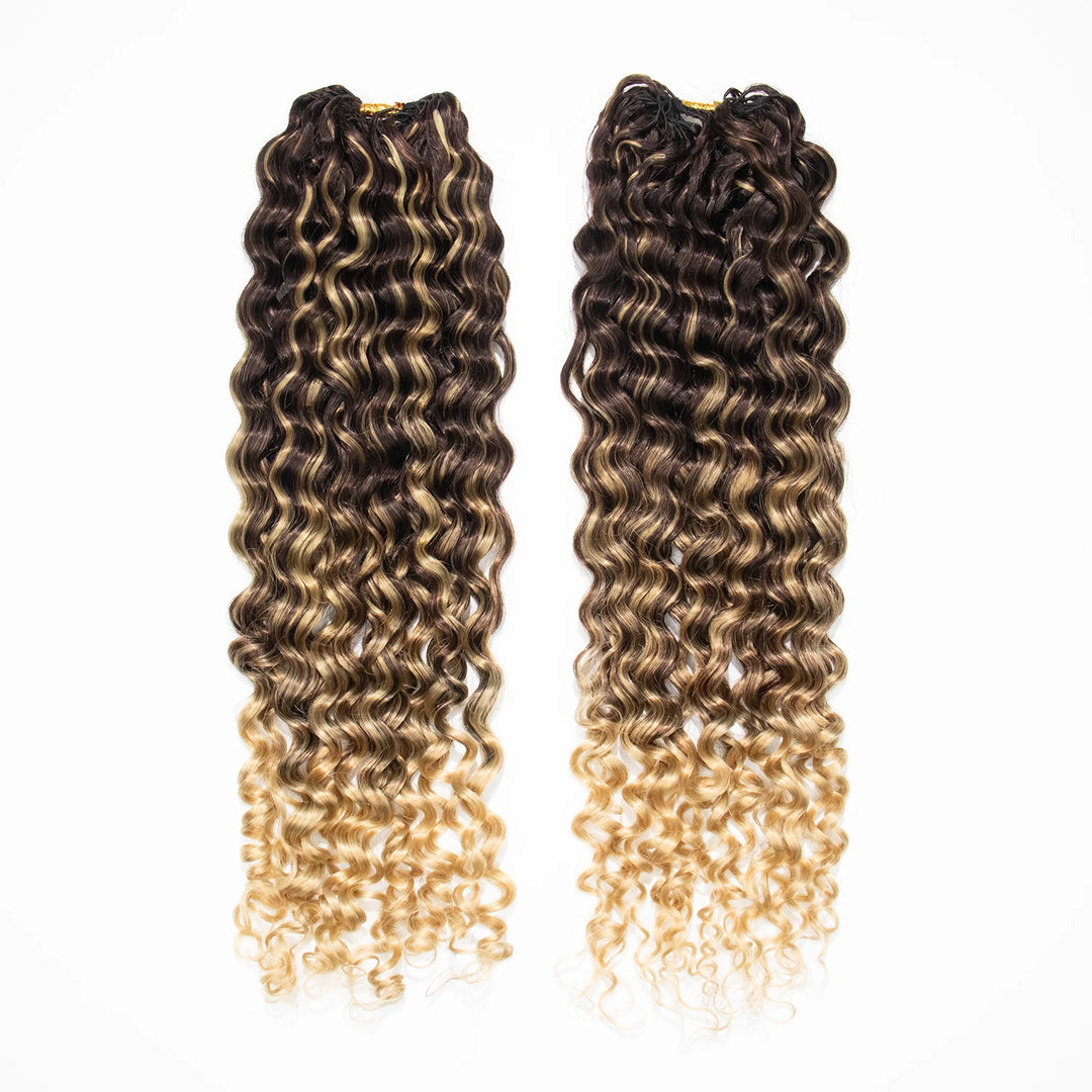 Ywigs #TNC/27 Ombre Color Water Wave Human Crochet Hair front view