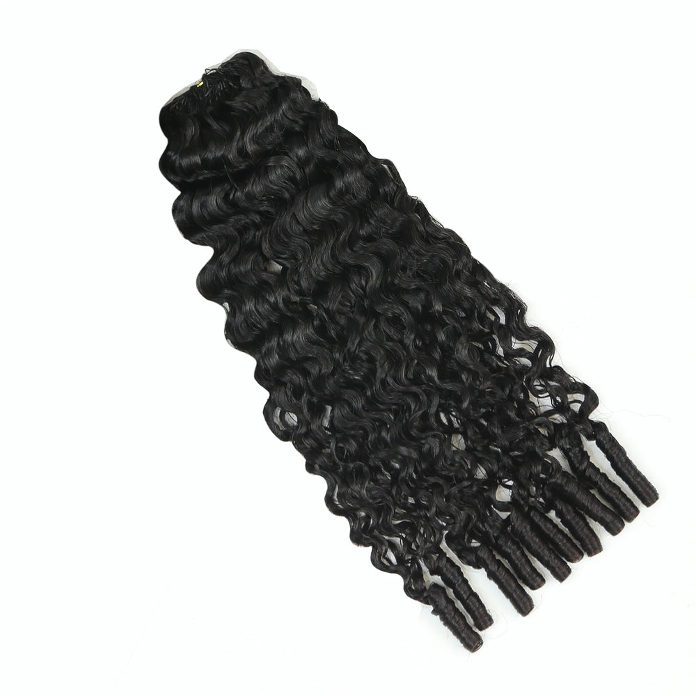 Close-up of Ywigs Water Curly Bulk Hair Extensions for Braiding showing defined water curly pattern and soft texture